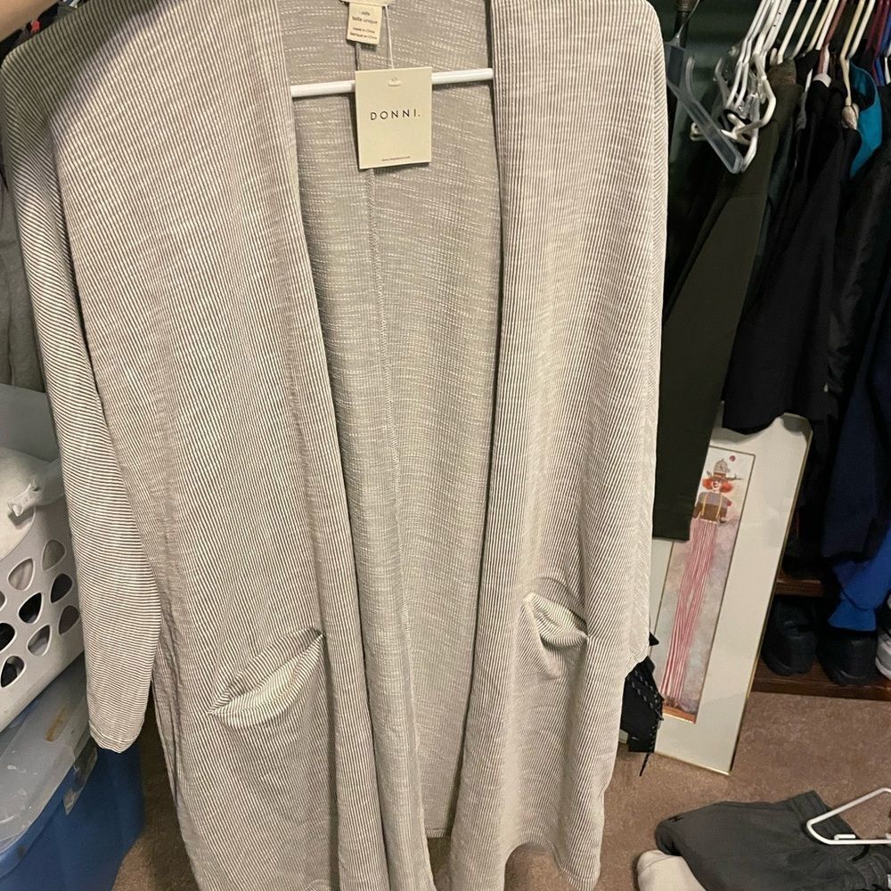 DONNI ribbed Sandwash Cardigan. OSFA.